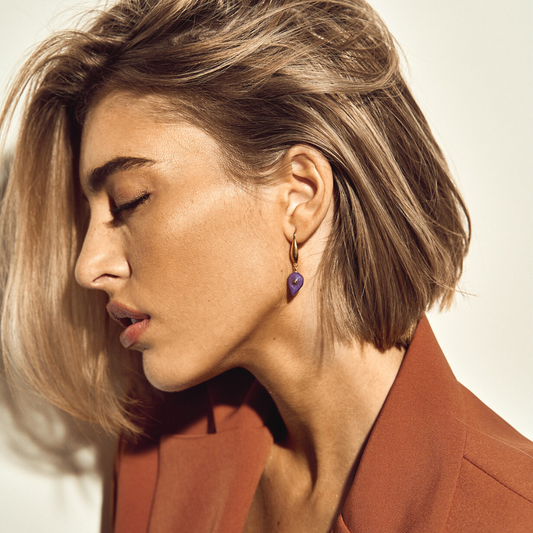 Pendientes pequeños de gancho para mujer